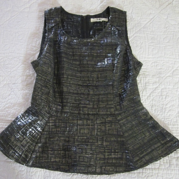 YA Los Angeles S Silver Peplum Tank - Picture 1 of 5